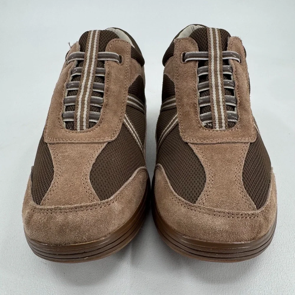 Get Fit by Grasshoppers Shoes WOMENS Brown Leather Slip On Sneakers SIZE 11